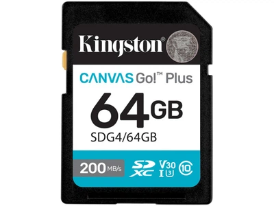 Карта пам'яті Kingston 64 GB SDXC Canvas Go! Plus UHS-I U3 V30 Class 10 (SDG4/64GB)