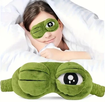Плюшева маска для сну Frog Ice Eye Mask зелений плюш синтетичний наповнювач
