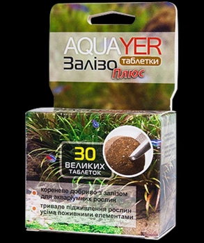 Аквариумная химия AQUAYER таблетки для растений ЖЕЛЕЗО+ 30шт (UETF)
