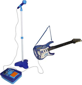 Gitara elektryczna KIK z mikrofonem i wzmacniaczem Niebieska KX4332_1 (5713428013969)