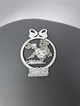 Деревянная новогодняя игрушка Бегущая Лошадь 2026 9х9 см (ХДФ 3мм) динамичный талисман