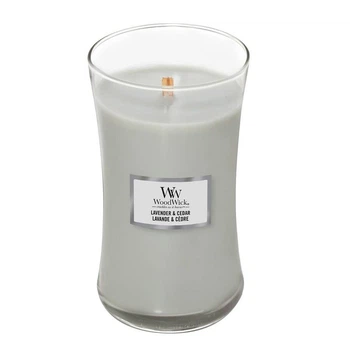Ароматическая свеча Woodwick Large Lavender & Cedar с ароматом лаванды и кипариса 609 г
