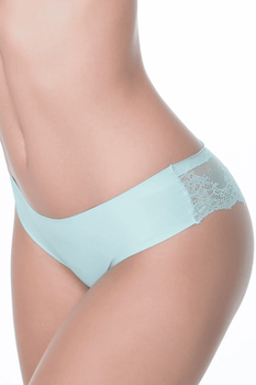 Трусики-бразилианки бесшовные с кружевом Julimex Tanga Бирюзовый XL (MR-49443)