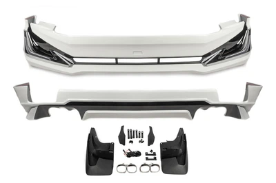 Накладки Modellista LED на передний и задний бампер для Toyota Land Cruiser Prado 150 2017+ (Вариант 3, черные)