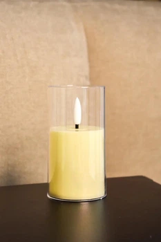 Светодиодная свеча в стакане Flame 10 см.(без батареек)