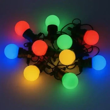 Уличная гирлянда Шарик SFK-47 220V с черным проводом 10LED Разноцветная (33-14-17408)