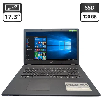 Ноутбук Acer Aspire ES1-731 / 17.3" (1600x900) TN / Intel Pentium N3700 (4 ядра по 1.6 - 2.4 GHz) / 8 GB DDR3 / 120 GB SSD / Intel HD Graphics / WebCam / DVD-ROM б/у