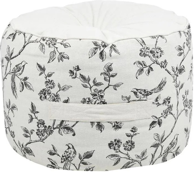 Bawełniana pufa Stof Clarine Biała (3665269347616)