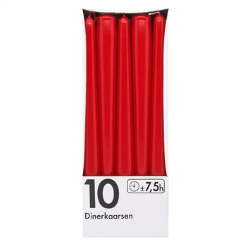 Свічка конусна Bolsius 245/24мм red 10 шт
