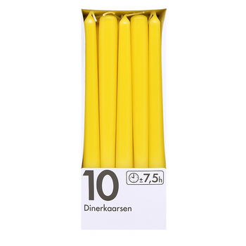 Конусная свеча Bolsius 245/24 yellow 10 шт