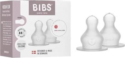 Сменные антиколиковые соски для детских бутылочек BIBS Silicone (поток средний), 2 шт.