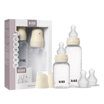 Полный комплект детских бутылочек BIBS Round Silicone 150 ml/270 ml – Ivory (+0m, +2m, +4m)