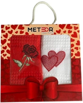 Набор вафельных полотенец кухонных Meteor Love 40х60 см 2 шт (TC303375375)