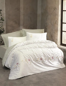 Комплект постельного белья Cotton Box Евро 200х220 см Jenika Mint Сатин (TC303375927)