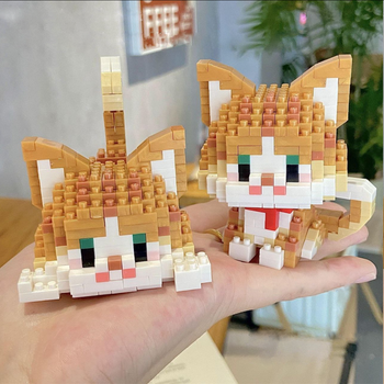 Конструктор блочный кот котик кошка котенок 2 в 1 Рыжий 439 деталей