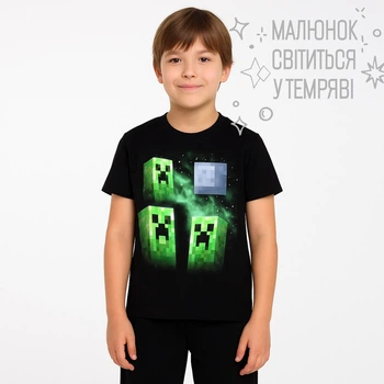 Футболка дитяча Дрема "Майнкрафт Башти" 122-128 см Чорна (2122-2740)