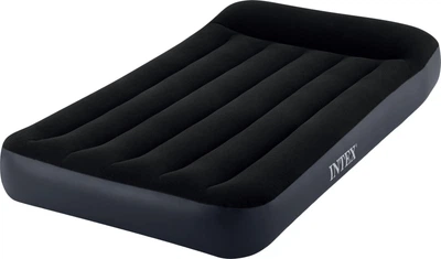 Materac dmuchany Intex 64141 z zagłówkiem 99 × 191 × 25 cm Czarny (6941057413532)