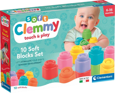 Іграшка-конструктор розвиваюча Clementoni Soft Clemmy Soft Blocks 10 деталей 17988 (8005125179886)