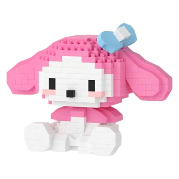 Конструктор Май Мелоді Рожевий 400 деталей 7,3 см Magic Blocks My Melody Sanrio