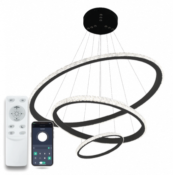 Светильник светодиодный подвесной LUMINARIA JULIE 75W 3R APP 600х1100 BLACK/CLEAR 220V IP20 с пультом ДУ