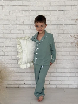 Дитячі муслінові піжамні штани VIVA унісекс COSY 116 Світло-зелений (cosy4384102)