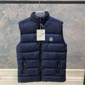 Мужская жилетка - безрукавка Moncler классическая 932891 XL темно-синяя