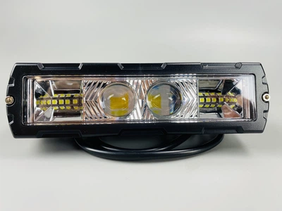 Прямоугольная LED фара 25W 12-80V 2 Объемные 3D линзы желтый и белый свет с четкой границей света 12 диодов