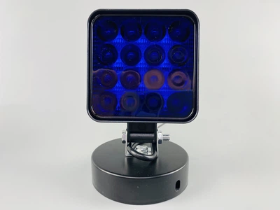 Фара LED квадратная 48W 12V 6500K (16 диодов) (8.4см х 8.4см х 2см) Mini(синяя)