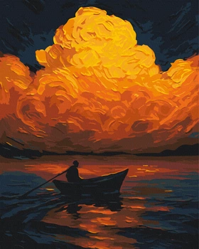 Картина по номерам Тишина горящего заката © Oleg Loburak 40x50 BS54531