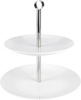 Patera Orion porcelanowa 2-piętrowa Biała 25 cm (8592381150624)