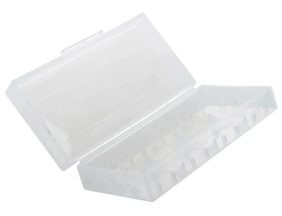 Кейс пластиковый для двух аккумуляторов 18650 White (a043)