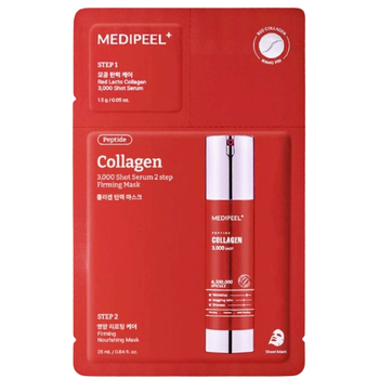 Двофазна маска з колагеном та мікроголками Medi-Peel Red Lacto Collagen 3000 Shot Serum 2 Step Mask 1.5g+25ml