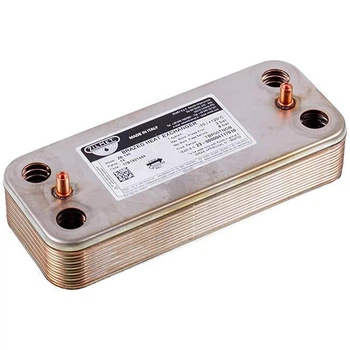 Теплообмінник (14 пластин) Zilmet 17B1901444 для газового котла Ariston, Chaffoteaux, L=190 мм