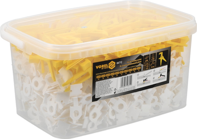 Система вирівнювання плитки VOREL кліпси + клини + щипці 1 мм 700 + 200 шт. 04712 (5906083108259)