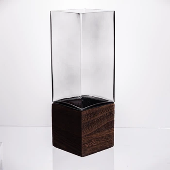 Квадратная стеклянная ваза для цветов 10×10×30 см, декоративная, объем 2 л, из прочного стекла Yiwu HP-19-160-4