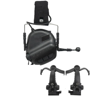 Комплект активные наушники Earmor M32x + крепление чебурашки M16C Черный (Kali)