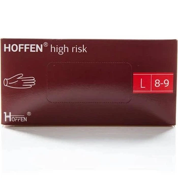 Рукавички латексні щільні High Risk (14.5 г) HOFFEN (Hoff Medical) (50 шт./уп.) р.L