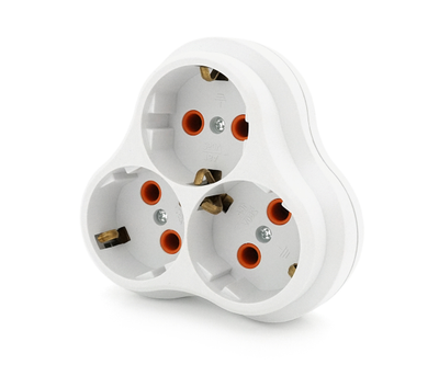 Мережевий фільтр Розетка трійник з заземленням Voltronic AK303 White Q10