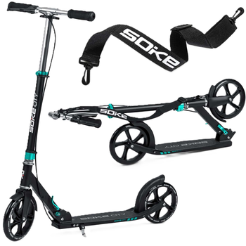 Hulajnoga miejska Soke City Czarno-turkusowa 1590 (5903890605797)