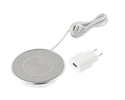 Вбудована розетка GTV LUX на 1xUSB з бездротовою зарядкою AE-ZLADLUX-40 Хром (00051614)