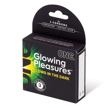 Презервативи флуорисцентні ONE Glowing Pleasures (ціна за упаковку, 3 шт)