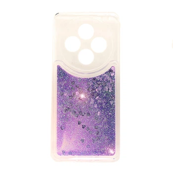 Чехол Glitter для Xiaomi Redmi 14C бампер силиконовый с блестками Фиолетовый