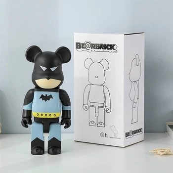 Фигурка Статуэтка медведь Беарбрик Bearbrick Бетмэн колекционная 28 см Разноцветный (28322)