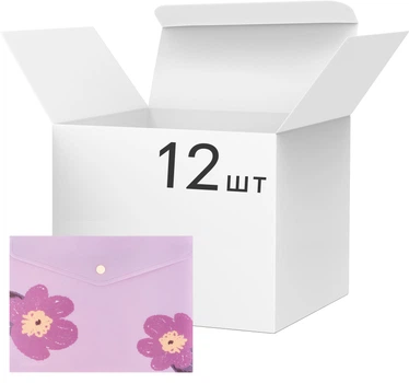 Набор папок на кнопке Axent Lavender-4 A5+ 12 шт (1496-39-A)