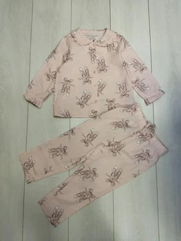 Піжама (кофта+штани) фланелева на гудзиках рожева Primark 104см (400011956)