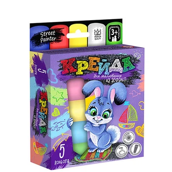 Мел DankoToys для рисования на асфальте большая 5 штук MEL-01-03U