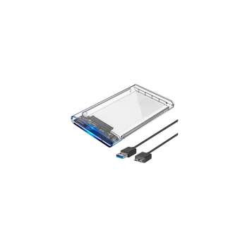 Зовнішня кишеня для 2.5" SATA HDD/SSD USB 3.0 корпус карман для ССД накопичувачів та жорстких дисків перехідник Прозорий