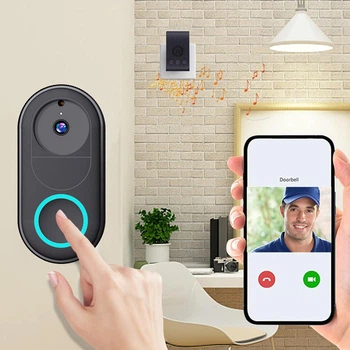 Беспроводной дверной звонок с видеокамерой WiFi, питание от USB / Домофон с камерой / Видеодомофон /