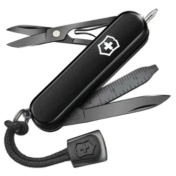 Ніж складаний, мультитул Victorinox Signature Lite + LED (58мм, 8 функцій), чорний 0.6226.31P