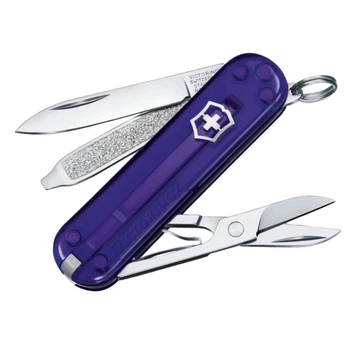 Ніж складаний, мультитул Victorinox Classic SD Colors (58мм, 7 функцій), фіолет. проз. 0.6223.T29G